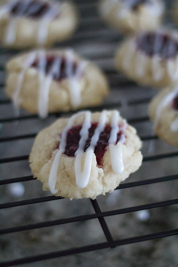 Raspberry and Almond Shortbread Thumbprints - A Slice of Style