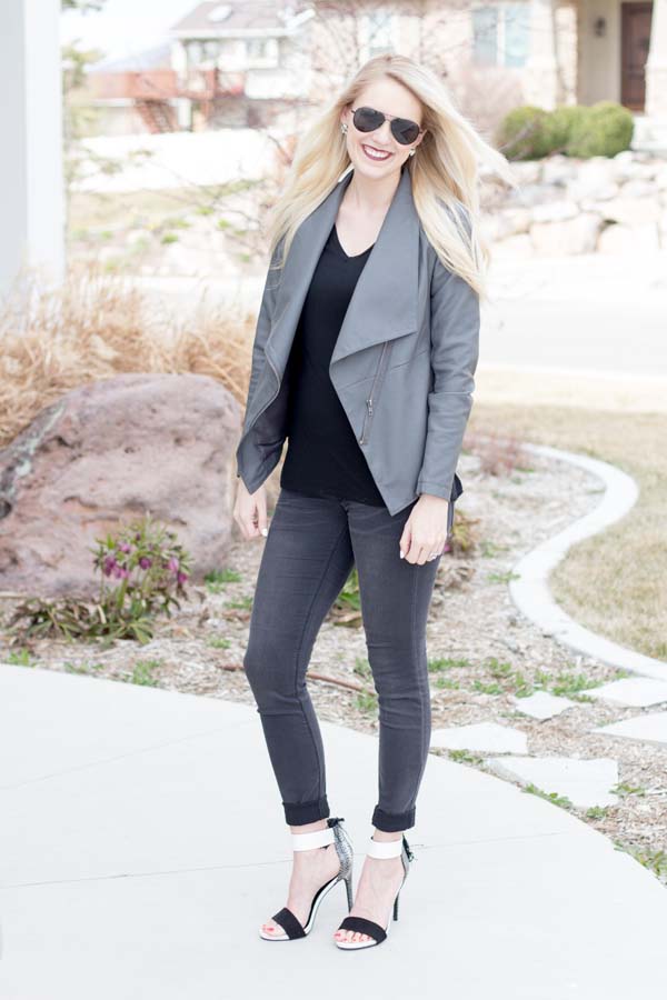 Grey and black spring outfit