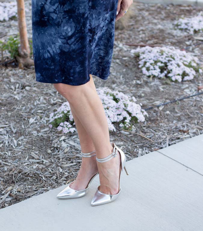 silver ankle strap heels