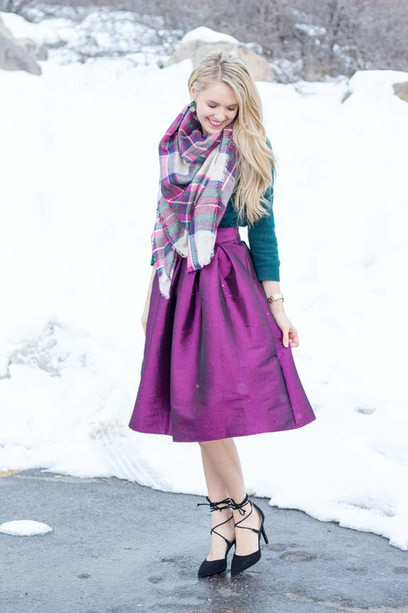 Purple plaid best sale blanket scarf