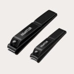 HAWATOUR Nail Clippers Set, Ultra Sharp Sturdy Fingernail and Toenail Clipper Cutters with Visibly Tin Case, Black