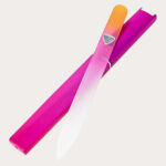 Bona Fide Beauty Glass Files for Nails, Professional Manicure Glass Fingernail Files with Case. 1-Piece Gold Magenta Nail File Made in The EU