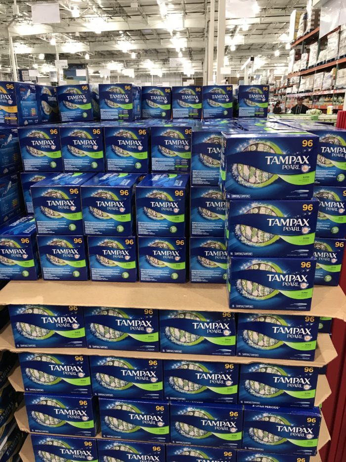 Costco staples and favorites featured by top Utah lifestyle blog, A Slice of Style: image of Tampax tampons