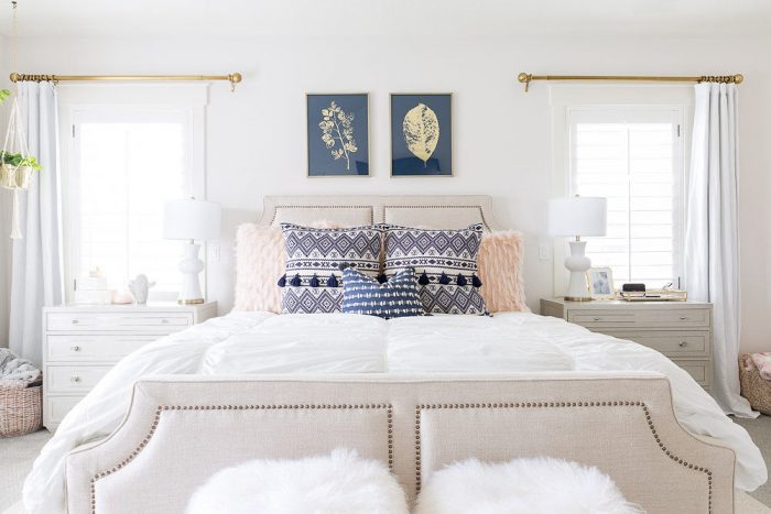 Stunning white master bedroom ideas featured by top Utah life and style blog, A Slice of Style