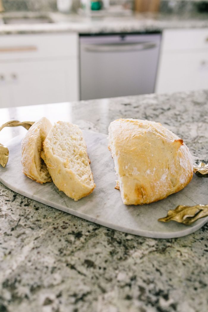 Easy Crusty No Knead Artisan Bread Recipe featured by top US lifestyle blog, A Slice of Style