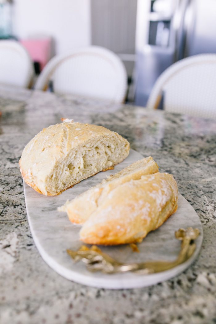 Easy Crusty No Knead Artisan Bread Recipe featured by top US lifestyle blog, A Slice of Style