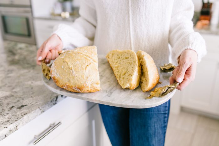 Easy Crusty No Knead Artisan Bread Recipe featured by top US lifestyle blog, A Slice of Style