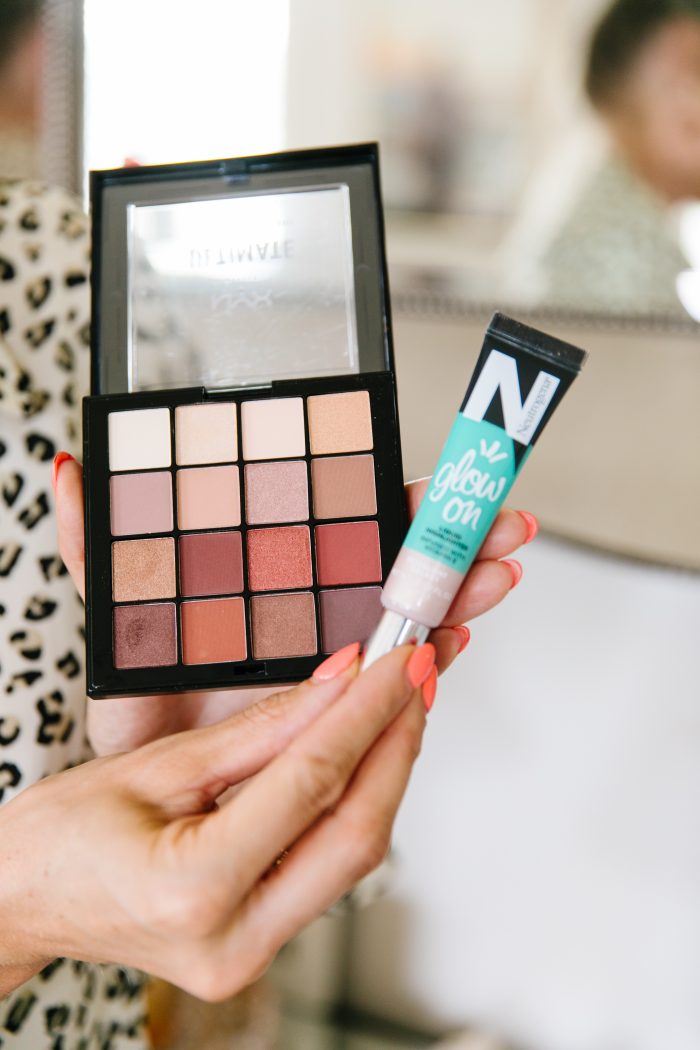 Walmart Beauty Essentials featured by top US beauty blog, A Slice of Style: image of NYX ultimate shadow palette and Neutrogena liquid highlighter 