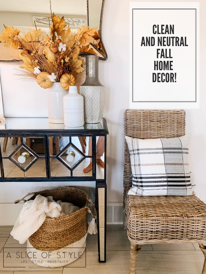 My Home Decorated for Fall! by popular Utah lifestyle blog, A Slice of Style: image of a home decorated with clean and neutral fall home decor items.