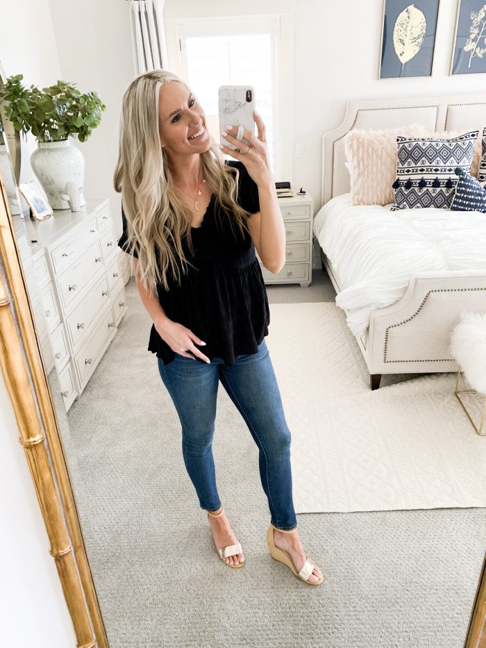 Walmart Fall Fashion Haul! by popular Utah fashion blog, A Slice of Style: image of a woman wearing Time and Tru Women's Core High Rise Skinny Jean.