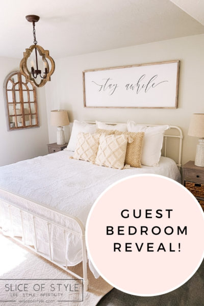 Affordable Farmhouse Guest Bedroom furniture and decor featured by top Utah lifestyle blogger, A Slice of Style.