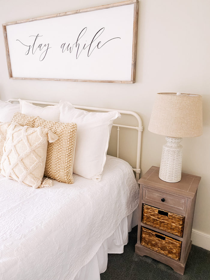 Affordable Farmhouse Guest Bedroom furniture and decor featured by top Utah lifestyle blogger, A Slice of Style.