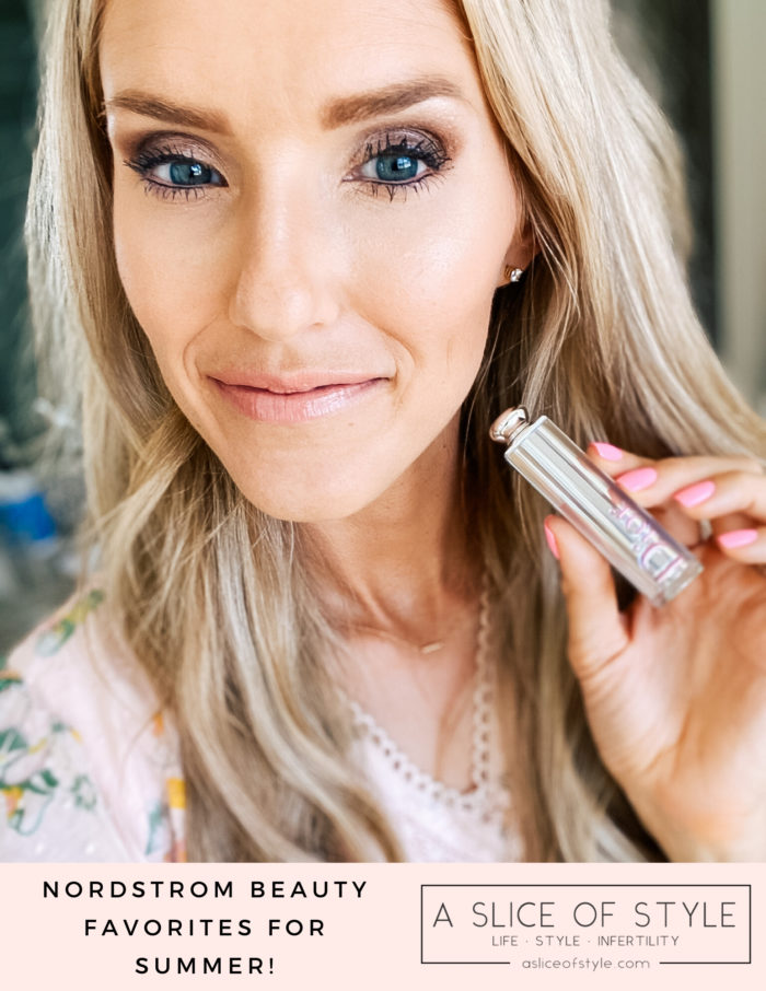 Nordstrom Beauty by popular Utah beauty blog, A Slice of Style: image of Jenica Parcell holding some Nordstorm beauty products. 