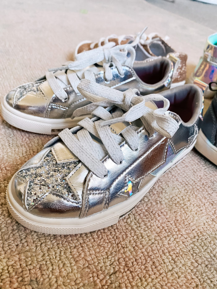 Back to School Fashion with Walmart featured by top Utah lifestyle blogger, A Slice of Style. | Walmart Back to School by popular Utah lifestyle blog, A Slice of Style: image of a pair of Walmart Wonder Nation Shining Star Low-Top Court Sneaker.