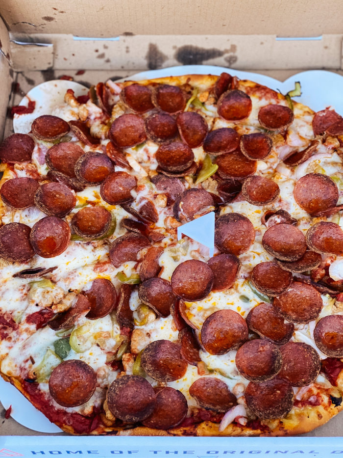 4th Birthday Party by popular Utah motherhood blog, A Slice of Style: image of a Summit Pizza Co. pepperoni pizza. 