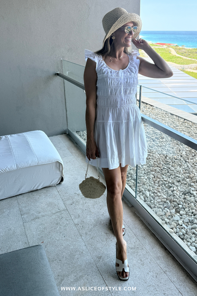 white beach vacation outfit